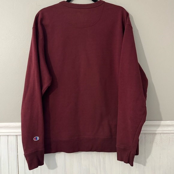 Champion Sweatshirt Men's Size XL Maroon Crew Neck Fleece Lined 50/50 Pullover - Picture 2 of 8